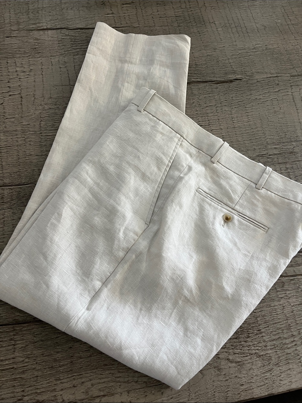Men's Lightweight Linen Trousers in Light Ivory Nordstrom Rack 38Wx30L